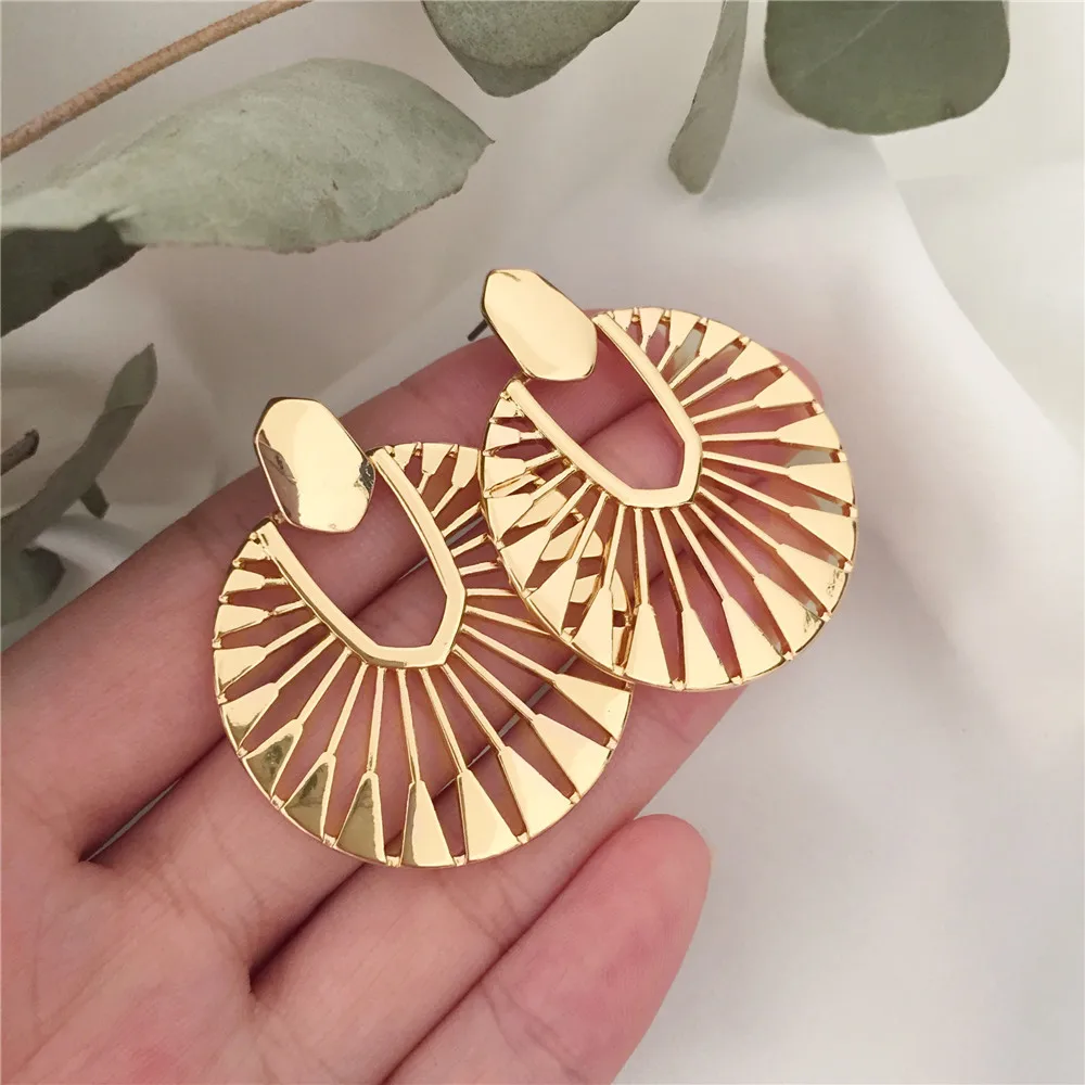 New Fashion Geometric Earring for Women Gold Color Meatal Jewelry Exaggeration Punk