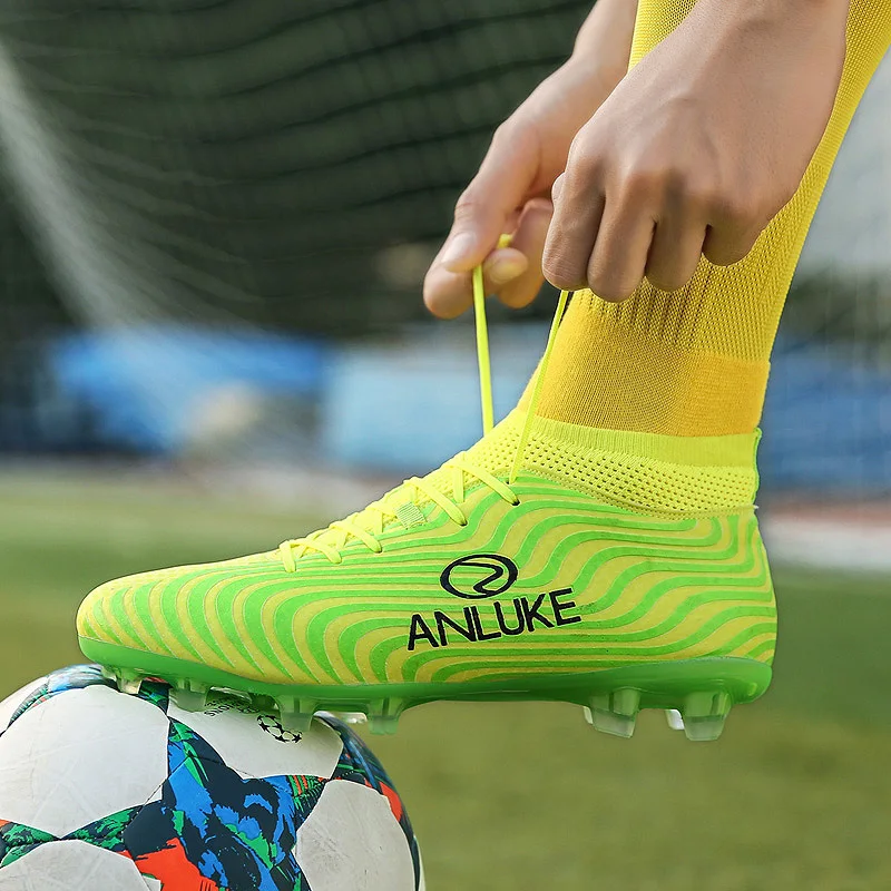 Men High Spike Firm Groud Football Shoes FG Hard Lawn Shoes Turf Soccer Shoes American Football Orange Breathable Training Shoes Men High Spike Firm Groud Football Shoes FG Hard Lawn Shoes Turf Soccer Shoes American Football Orange Breathable Training Shoes