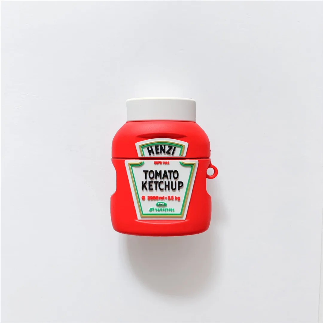 Милый 3D мультфильм анти-осень lovelyHeinz ketchup силиконовый наушник чехол для Apple AirPods 1/2 беспроводной bluetooth чехол для гарнитуры