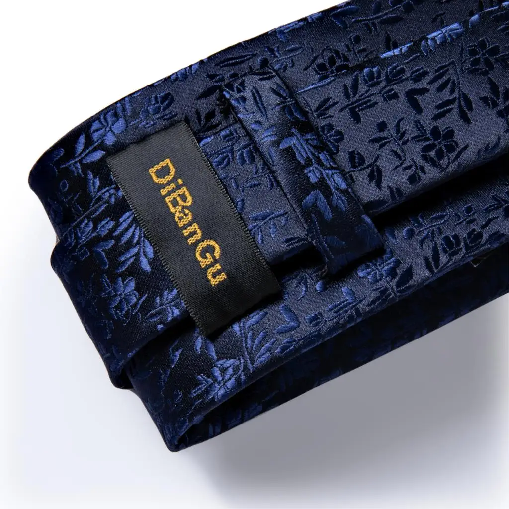 Подарок мужской галстук фиолетовый черный однотонный Цветочный Шелковый Свадебный галстук для мужчин DiBanGu дизайнер Hanky запонки бизнес мужской галстук набор MJ-7272