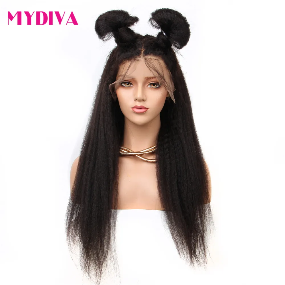 Mydiva 180% бразильские курчавые прямые искусственные Реми 13x4 предварительно