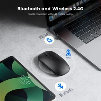 Bezprzewodowa mysz bezprzewodowa mysz komputerowa ergonomiczna Mini Usb Mause 2.4Ghz cicha mysz optyczna Macbook na laptopa 2