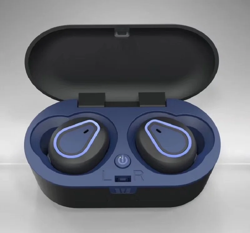 TWS 207 беспроводные Bluetooth V5.0 наушники Handsfree Мини Спортивная гарнитура с микрофоном шумоподавление с зарядным устройством - Цвет: Синий