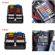 ZXMT 12 в 32 В пластиковая крышка Держатель предохранителя M5 Шпилька с светодиодный светильник Индикатор 6 способов 12 способов лезвие для авто автомобиля лодки морской Трайк