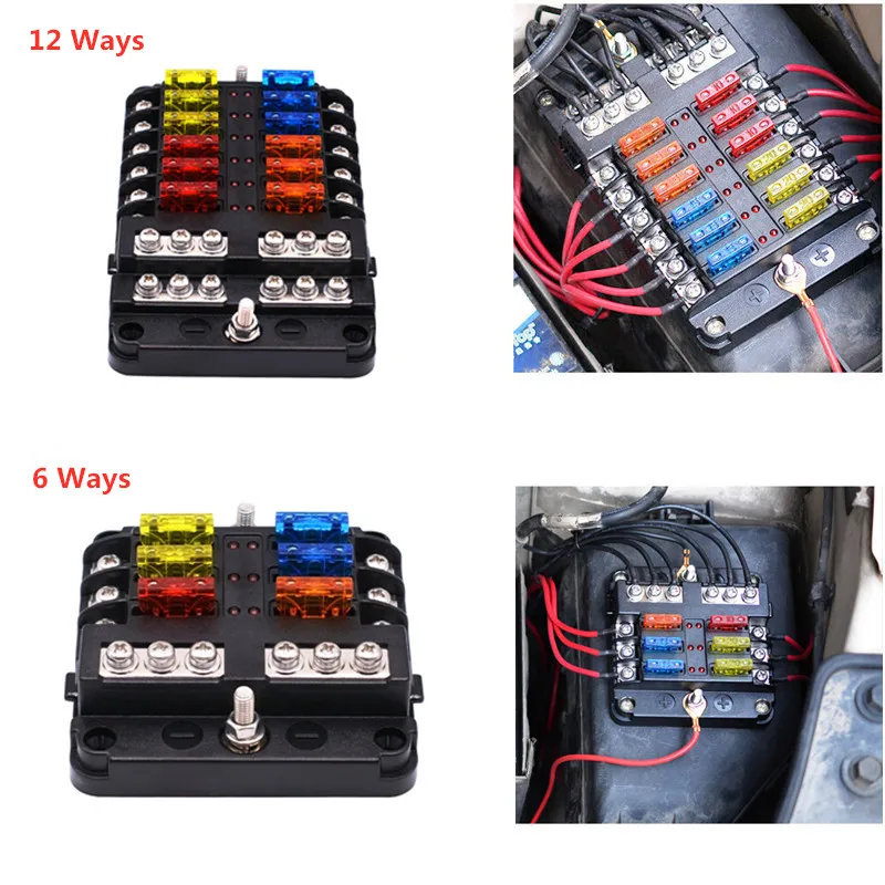 ZXMT 12V 32V Пластиковый Чехол Держатель коробки предохранителей M5 шпилька со