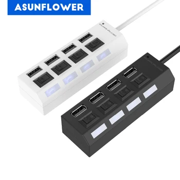 

USB HUB 4 Port High Speed USB Splitter for PC Computer With Switch DC 5V Power Supply Interface USB HUB 2.0 for Desktop Laptop
