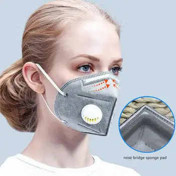 

Mask Anti PM2.5 Non-woven Anti Haze Anti-dust Mask Activated Carbon Filter Respirator Mouth-muffle With Valve