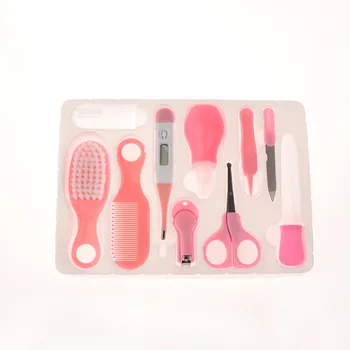 

10pcs Baby Newborn Health Care Set Nail Hair Brush Thermometer Kids Grooming Kit Nasal Aspirator Scissors For Baby Essentials