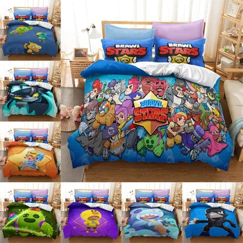 

Brawl Game Stars 3D Quilt Cover Home Textile Children Room Bedding Set Duvet Covers Pillowcases Brawl Games Boys Duvet Covers