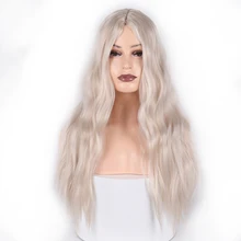 XINRAN длинные коричневые Серебристые белые синтетические парики для женщин термостойкие косплей волосы розовый блонд парик