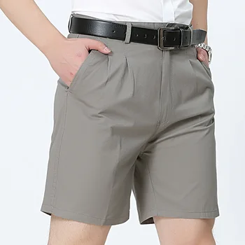 

HOHO 2020 Men's Pure Cotton Shorts Summer Casual Holiday Thin Beach Shorts Casual Suit Shorts