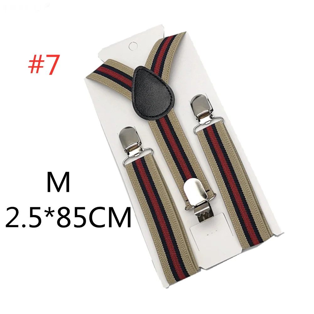 Color 7-85cm Новинка; подтяжки для мужчин, женщин, мальчиков и девочек; цвет красный, белый, Радужный; разноцветные подтяжки в полоску; подтяжки для взрослых и детей; Y-back; подтяжки - Цвет: Color 7-85cm