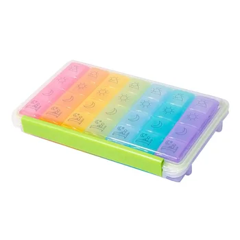 

28-Cell Pill Organizer 7 Day Individual Plastic Pill Storage Box Weekly Medicine Planner Case