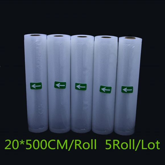 5 Rolls 20CM Рулон вакуумных пакетов для хранения для вакуумного упаковщика, контейнер для хранения пищевых продуктов - Цвет: 5 Rolls 20CM