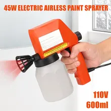 45 Вт 110V Электрический безвоздушный флакон для Краски распылитель регулируемый Скорость ручной спрей Пистолеты Мощность инструмент «сделай сам» для дома Краски s мерный стаканчик насадка комплект