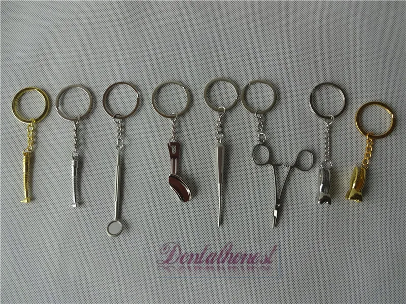 

8pcs Assorted Dental Lab Molar Tool Keychain for Dentist Great Gift
