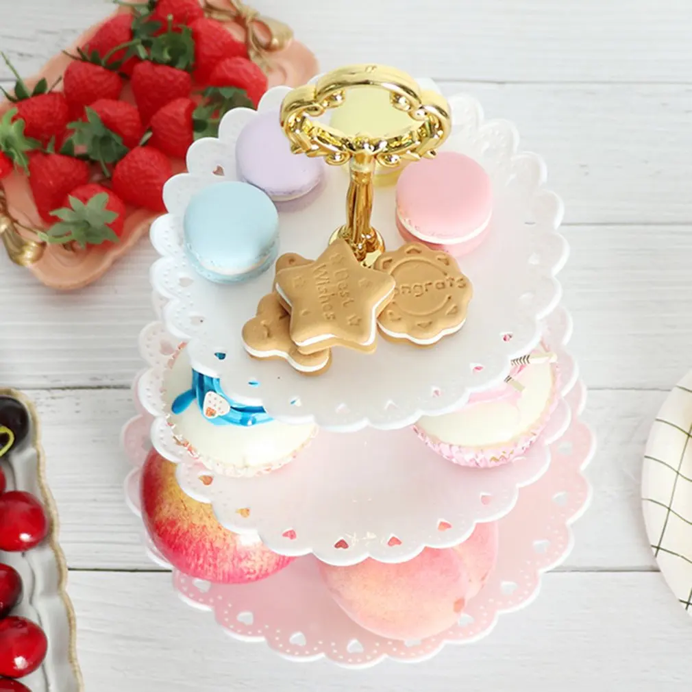 3 Tier Cake Stand Plastic Tray Display Rack Party Tableware Bakeware Cake Decorating Tools cake stand cake tray