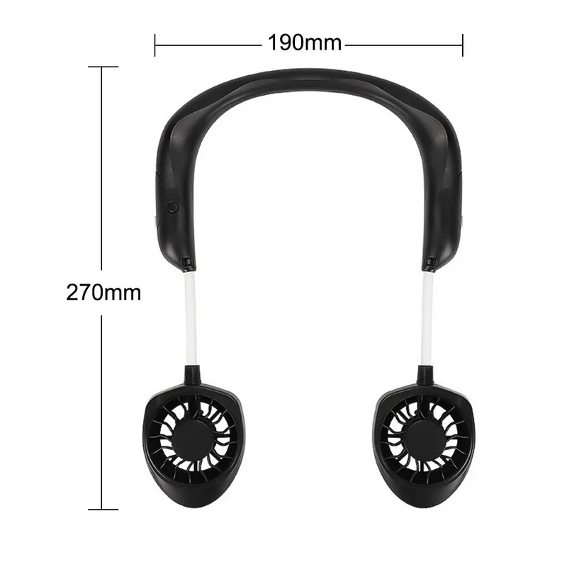 Персональный портативный вентилятор-в литиевой батарее шейный Браслет беспроводные вентиляторы Регулируемая 3 скорость ветра ручная зарядка через USB