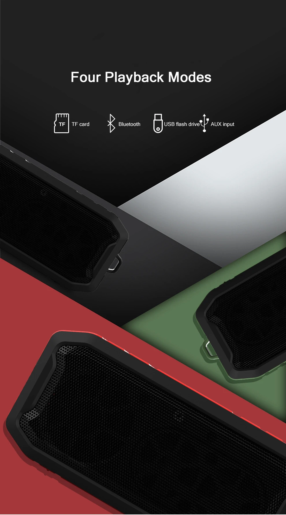 Alto-falante à Prova Água com Usb Cartão de Reprodução Esportes ao ar Livre sem Fio Bluetooth Dbluetooth Flash Drive tf Subwoofer Tws Loundpeakers 5.0 13 Bluetooth 5.0 alto-falante à prova dbluetooth água