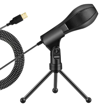 

Professional Condenser Microphone with Stand Braided USB Cable for Computer Phone PC Skype Studio Karaoke Mic Commute