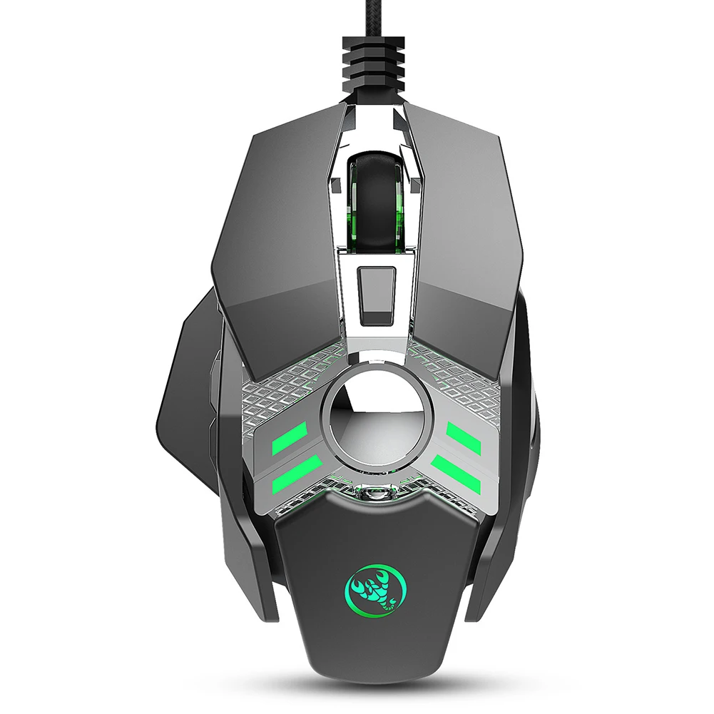 Grey Регулируемые dpi 7 программируемых кнопок оптическая USB PC игровая мышь эргономичная проводная мышь настольная Профессиональная домашняя механическая - Цвет: Grey