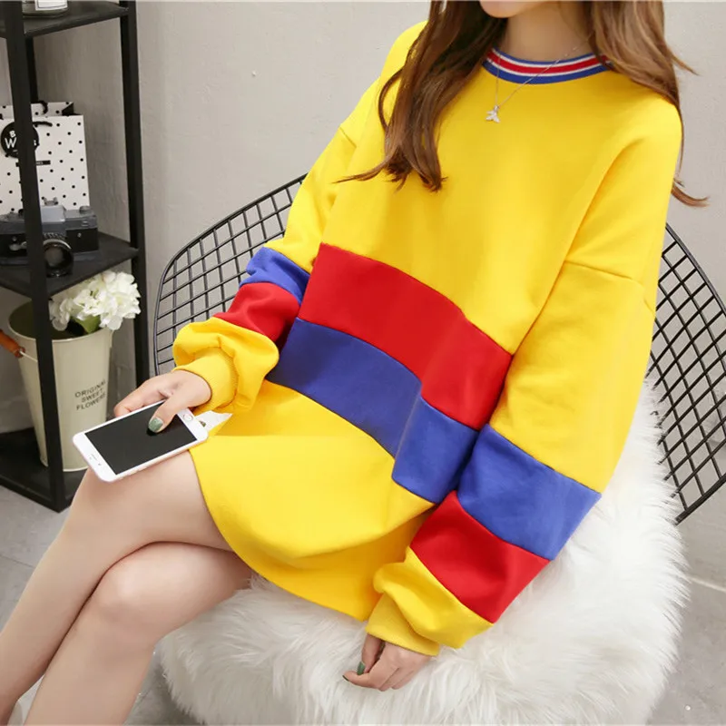 

Autumn & Winter New Style Students Korean-style plus Velvet Loose-Fit Hoodie Women's Mid-length Dress Women's INS Super Fire Coa