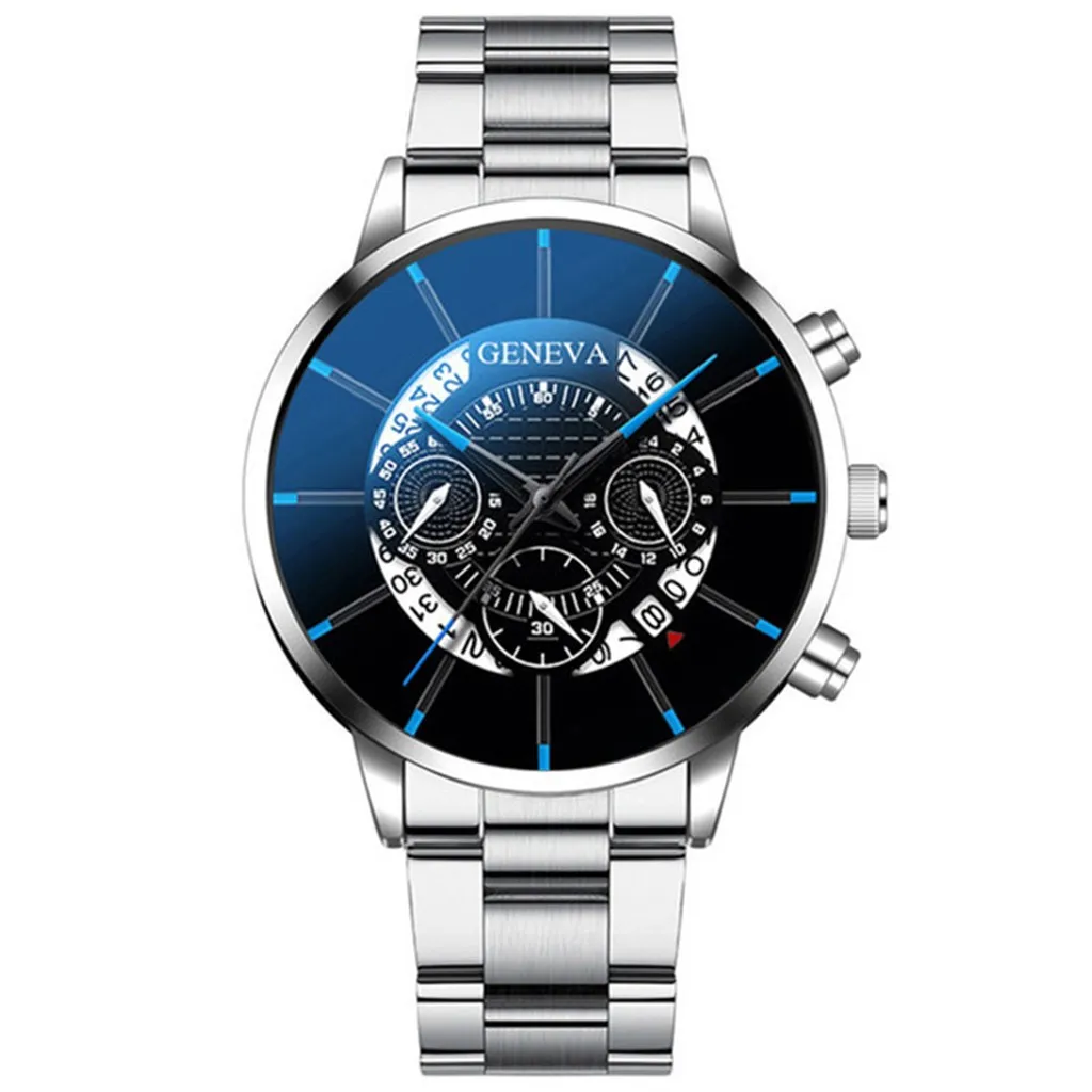 Fashion Cool Unique Digital Literal Multi Layer Dial Men Quartz Mesh Belt Watch Automatic Luxury Clock Men Waterproof Mechanic