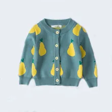 Осенний хлопковый свитер, топы для маленьких детей, одежда для мальчиков и девочек, вязаный кардиган, свитер с принтом, детская весенняя одежда, костюмы