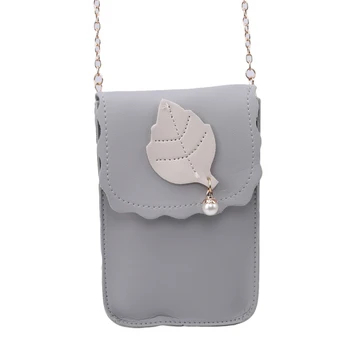 

Leaf Pink Phone Bag For Phone Model Case Cellphone Pouch Shoulder Bags Leather Cover Wallet Purse