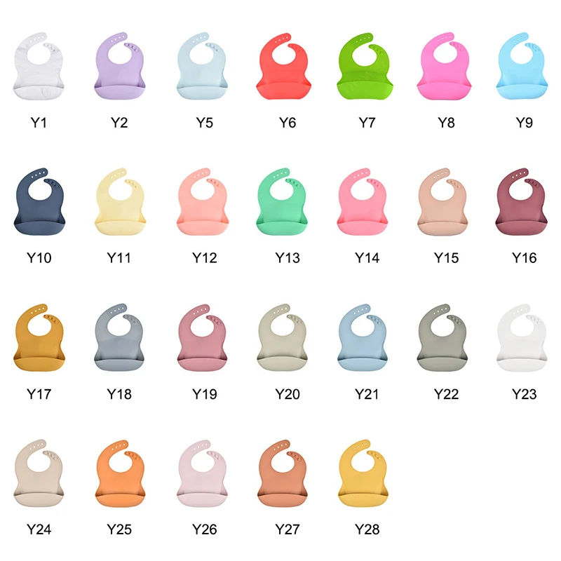 Baby Silicone Bowl Bibs Set Non-slip Children's Suction Plate Wooden Handle Silicone Spoon Bibs Dishes Baby Feeding Tableware