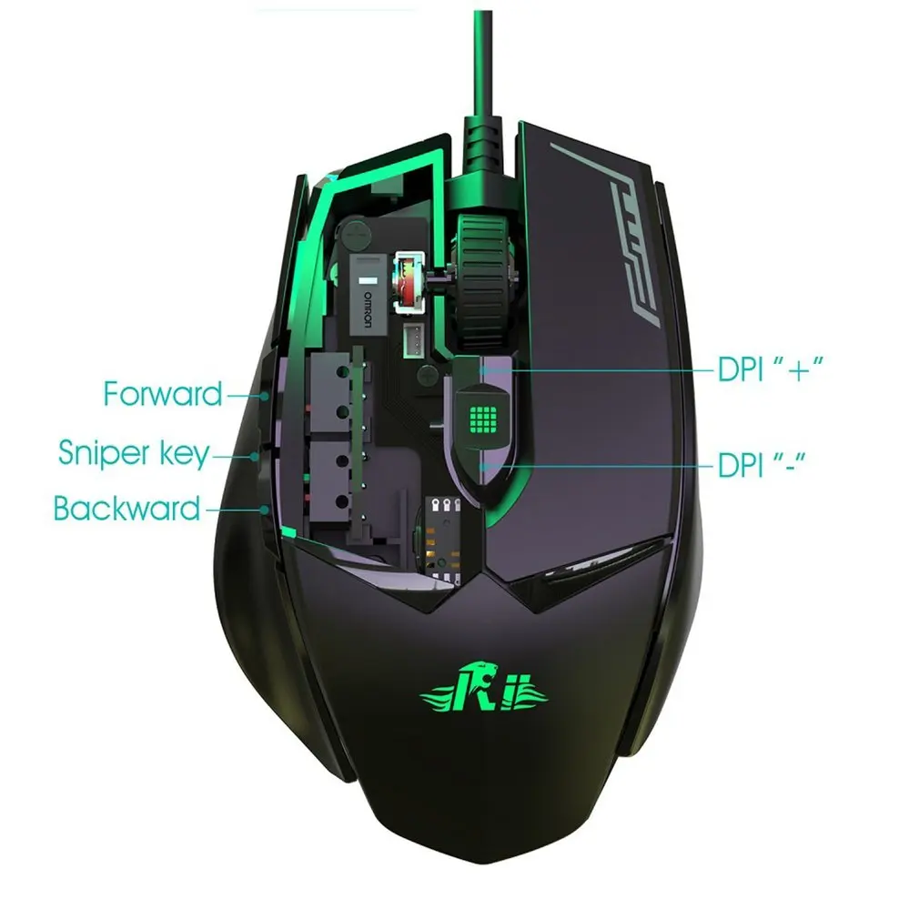 M01 программируемая оптическая игровая мышь с 12000 dpi и RGB светодиодный подсветка 7 клавиш Проводная usb-мышь для ПК настольного компьютера
