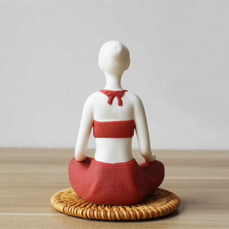 Creative Yoga Beauty Figurines Ceramic Character Decoration Crafts Office Tea Ceremony Accessories Statue Boutique Souvenir Gift