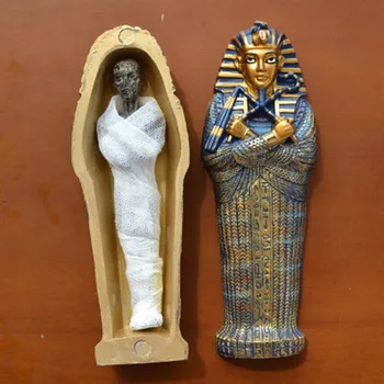 

Ancient Egypt Pyramid Figure Creative Ancient Civilization Mummy Decor Pharaoh Coffin Resin Art&Craft Model Home Decor X3658