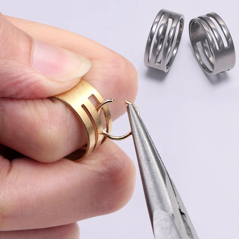 Uds de acero inoxidable Material de cobre de la Anilla de engarce abierta herramientas de anillo para fabricación de joyería DIY artesanía círculo grano alicates herramientas de apertura
