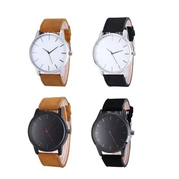 

No Calendar Matte Belt Men Watch Business Big Black Brown Round Luxury Elegant Watch Leather Strap Quartz Sports Ourdoor Watch