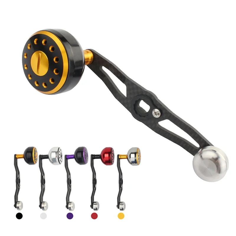 

EKFan 1pc 115MM Carbon Fiber Handle & Aluminum Alloy Knob Fishing Reel Handle 8*5mm For Spining BaitCasting parts