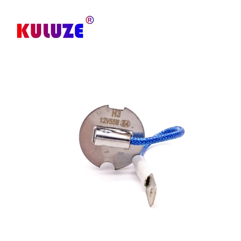 KULUZE 10개입 H3 자동차 할로겐 램프 12V55W 슈퍼 화이트 5500K 석영 유리 자동차 라이트 100W Pk22s 헤드램프 안개등 전구 도매
