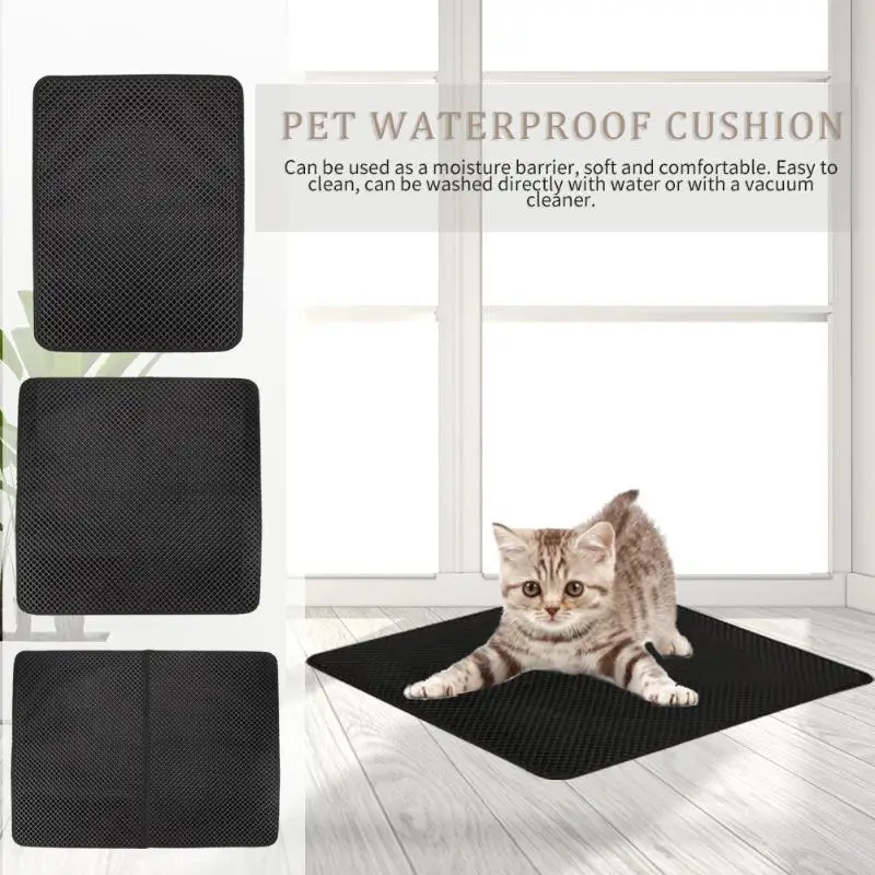 Водонепроницаемый EVA Pet подстилка для кошки двухслойная ловушка кошачий подстилка котенок Туалет коврики Кормление Нескользящая подстилка для кошек напольный коврик