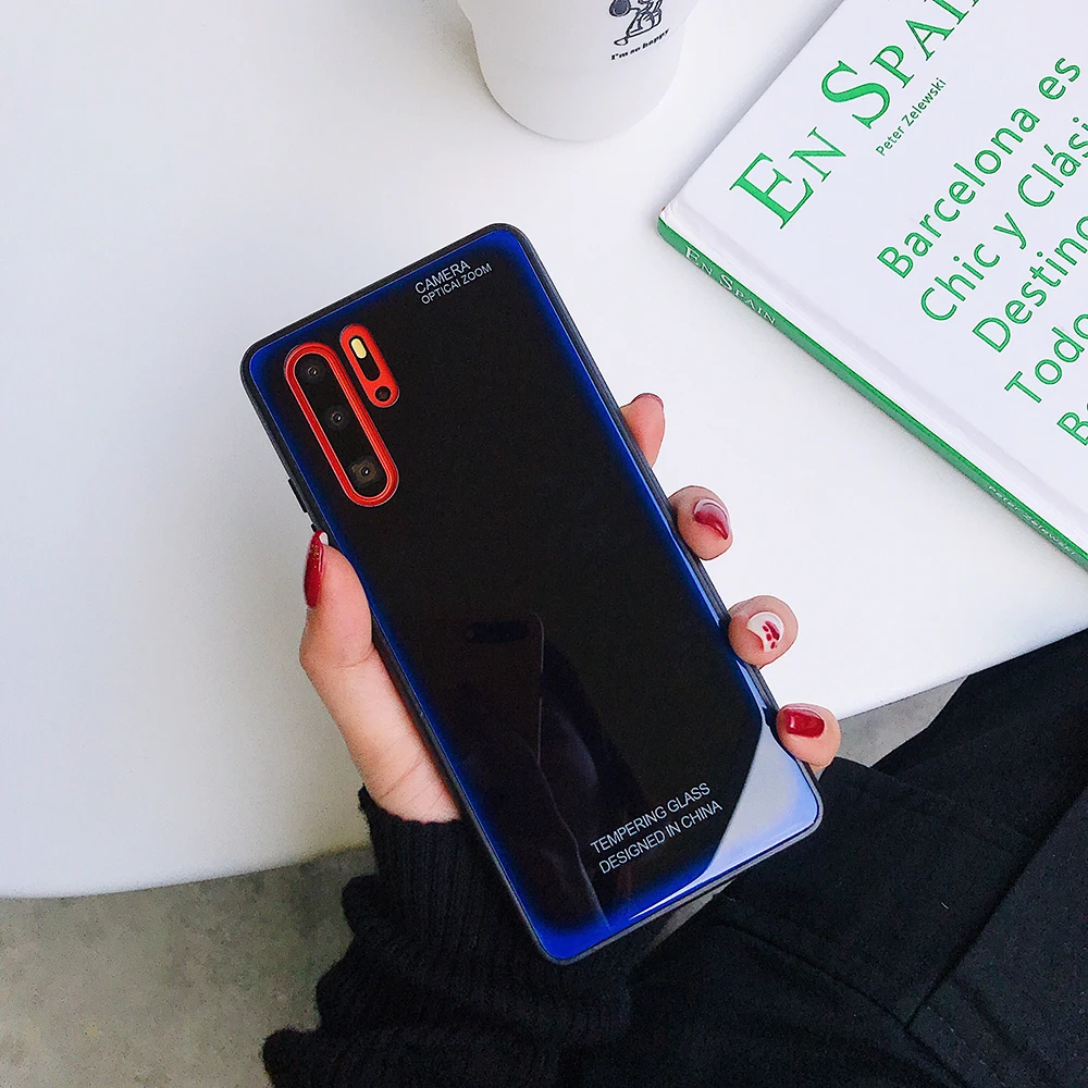 Стеклянный чехол для OPPO A3 A9 A5 A3S A7X A83 R11 R11S R15 F9 F11 Pro Realme C1 X K1 Reno Starry Sky мягкие стеклянные чехлы для телефонов - Цвет: blue