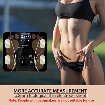 

LED Electronic Household Digital Weight Scale Body Fat Smart Weighing Balance Connect Composition Weight Scale Bathroom Scale