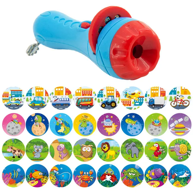 Baby Educational Flashlight Bedtime Story Flashlight Projector Lamp Kid Early Education Toy Holiday Birthday Christmas New Year 1