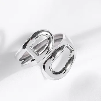 

Korean Style Fashion Cool S925 Sterling Silver Ring Female Adjustable Vintage Thai Silver Hollow Ring Wholesale