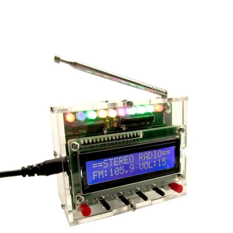 Kit electrónico de Radio para bricolaje, piezas de un solo chip, Fm, Digital, indicador de nivel de la máquina de sonido, núcleo, reducir el ruido, voltaje de trabajo