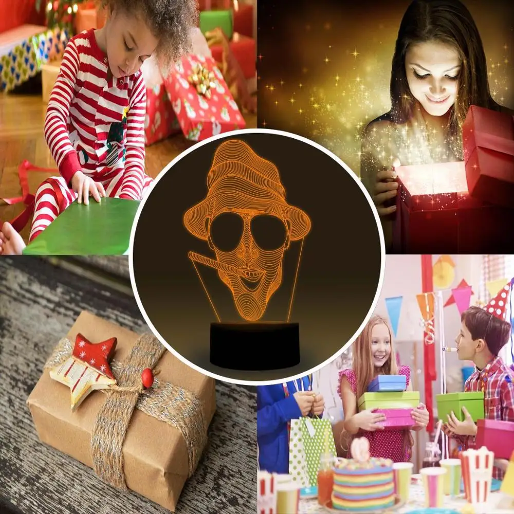 NiteApps 3D клоун уложил яйцо ночник стол Иллюзия украшение лампа подарок на день рождения приложение/сенсорный контроль