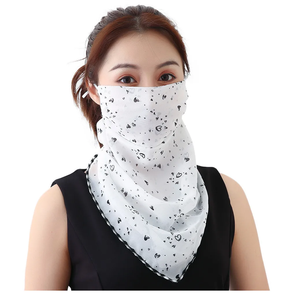 Sun Protection Mask Scarf Silk Neck Scarf （2Pcs） - Worth Buy Store