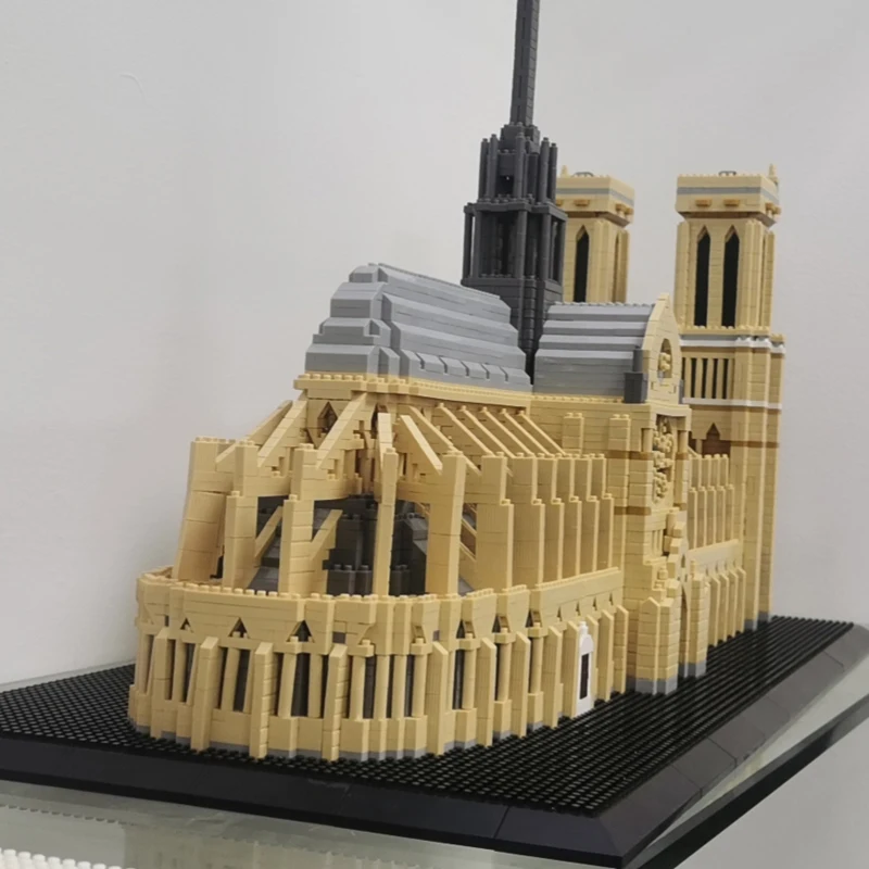 US $83.99 Pzx 9923 World Architecture France Notre Dame De Paris 3d Model Diy Mini Diamond Blocks Bricks Building Toy For Children No Box