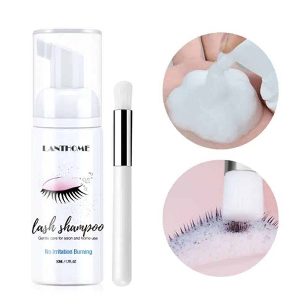 50 مللي رمش ملحقات فرشاة الشامبو عدة رمش مزيل الصم...