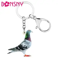 Bonsny chaveiro de acrílico para carrinho, corrente para chaves de pássaro, bolsa de carro, decorações, chaveiros para mulheres, meninas, adolescentes, presente