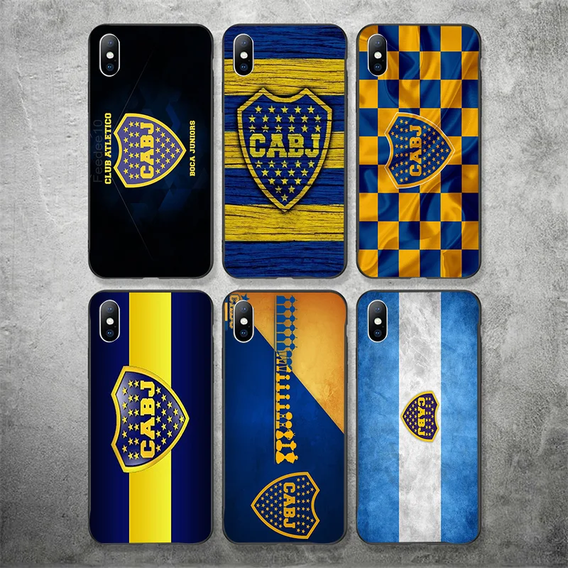 Чехол для телефона FC Boca Juniors iPhone XR 11 Pro XS Max X 5 5S черный DIY мягкий чехол Abila iphone SE 7 8 6 6S