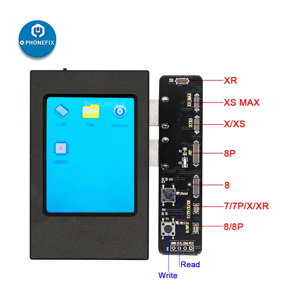 PHONEFIX ЖК-экран ремонт программатор для iPhone XR XSMAX XS 8 P 8 светочувствительный светильник окружающего света сенсор Чтение Запись инструмент